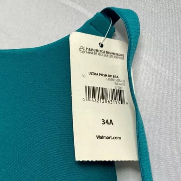 Simply Basic Women's 34A Gem Green Padded Underwired Support Everyday Wear NWT - Picture 9 of 10